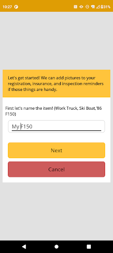 Glovebox Reminder Screen 3
