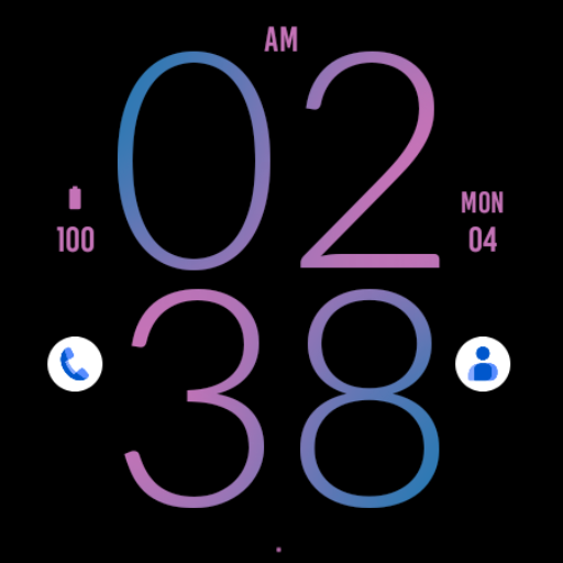 Blue Pink Light Watch Face screenshot 4