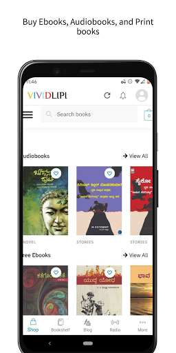 Android application VIVIDLIPI: Books & Podcasts screenshort