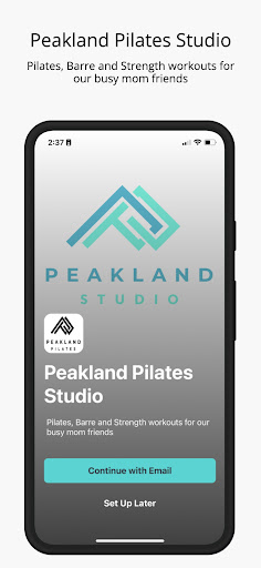 Android application Peakland Pilates Studio screenshort