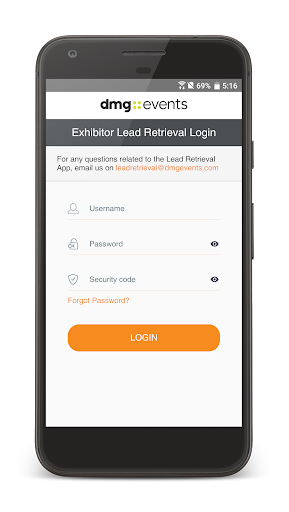 Android application dmg events Lead Retrieval screenshort