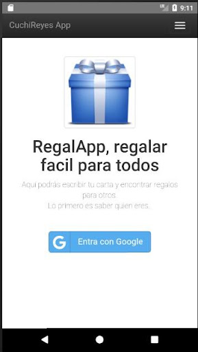 Android application Regalapp screenshort