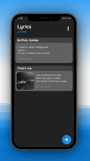 Android application write lyrics & save your ideas screenshort