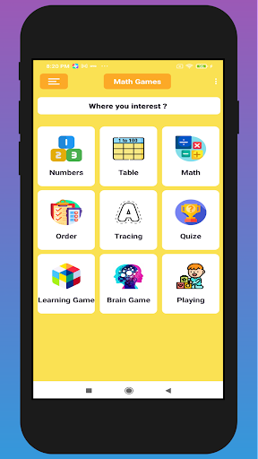 Android application Math Game - KIDS MATH screenshort