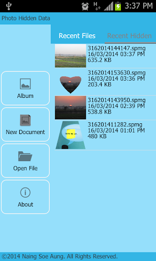 Android application Photo Hidden Data screenshort