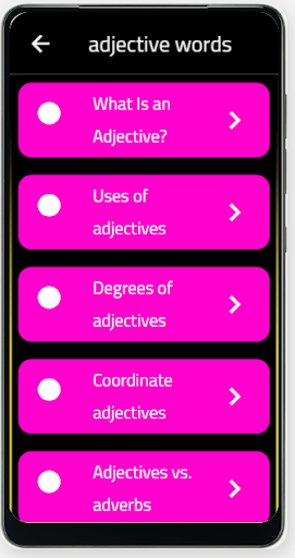 adjective words Screen 2