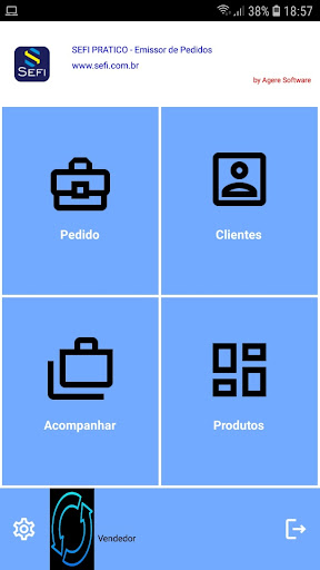 Android application SEFI Pedidos de Vendas screenshort