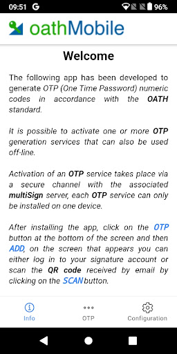 Android application OathMobile screenshort