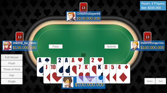 Pusoy Dos Offline Poker Carte