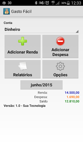 Android application Gasto Fácil screenshort