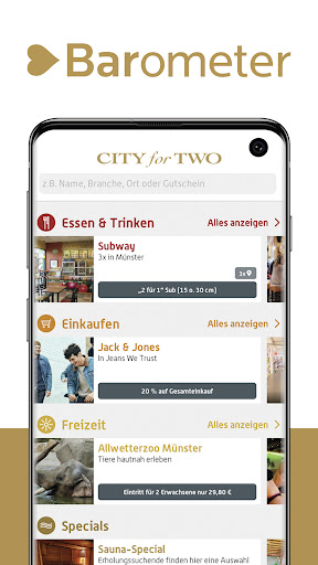 Android application CITY for TWO - GutscheinApp screenshort