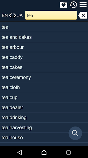 Android application English Japanese Dictionary screenshort