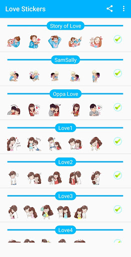 Android application Love Stickers for Whatsapp WAS screenshort