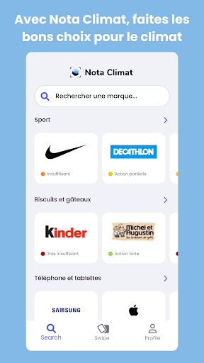 Android application Nota Climat screenshort