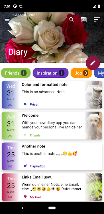 Diary app with lock - 3.5 - (Android)