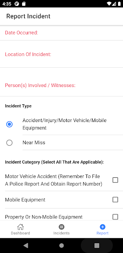 Dealer Incident Reporting