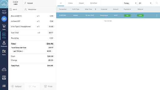 Taptouch Retail POS Screen 2
