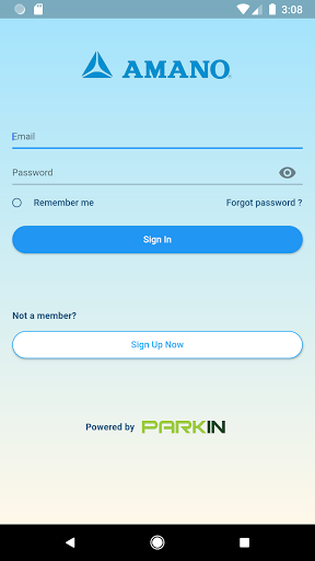 Android application Amano Pay screenshort