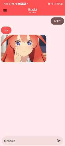 Hanayome Chat Screen 2