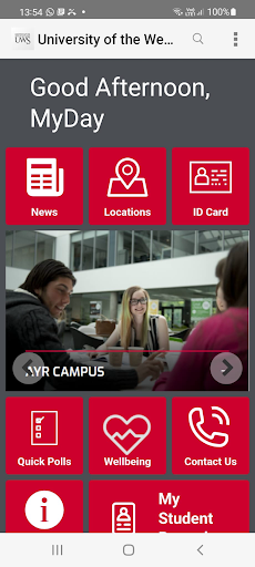 Android application UWS Student App screenshort