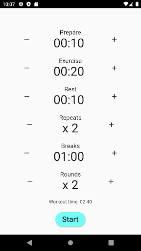 Tabata Timer Screen 2