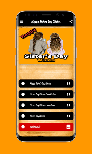 Android application Happy Sisters Day Wishes screenshort
