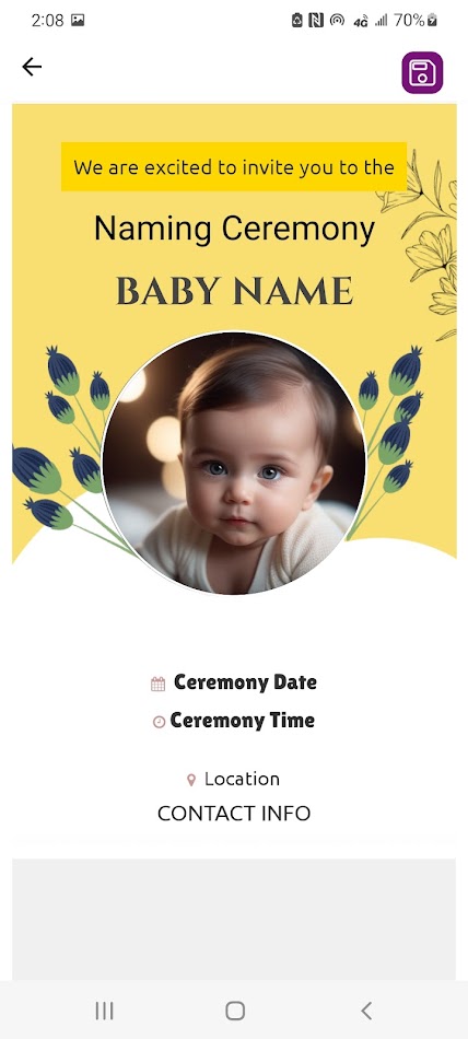 #3. Naming Ceremony Invitation (Android) Av: Christopher Enim