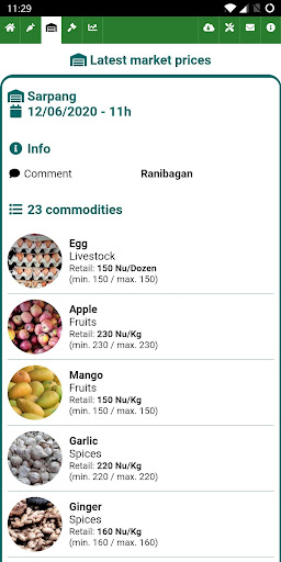 Bhutan Agri Market Info System Screen 3