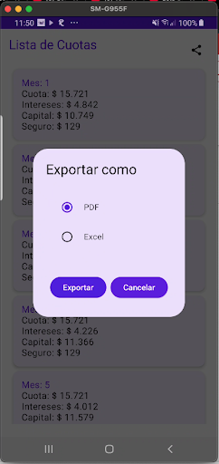 Captura de pantalla de AmortiCuota: Calcula Prestamos