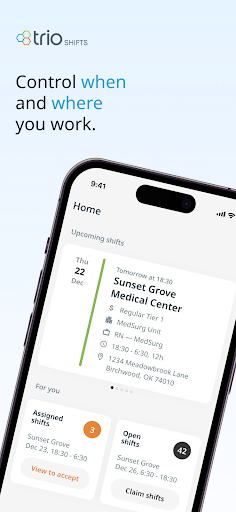 Android application Trio Shifts UAT screenshort