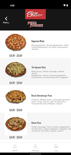 Screenshot of Coffee Junkiez Pizza Junkiez