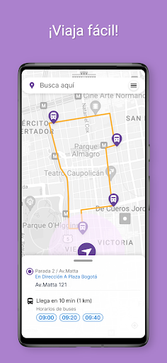 Android application Bus Vecinal Santiago screenshort