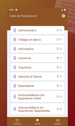 Carta de Presentación Screen 2