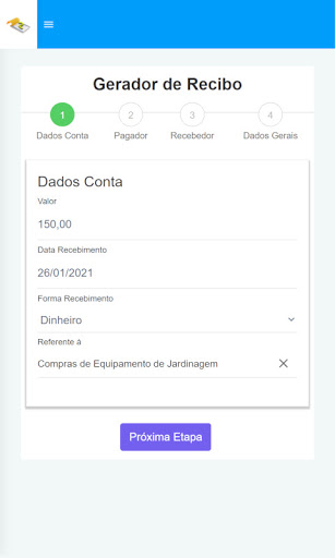 Android application Gerador Recibo screenshort