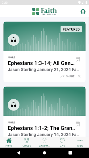 Android application Faith PCA Birmingham screenshort