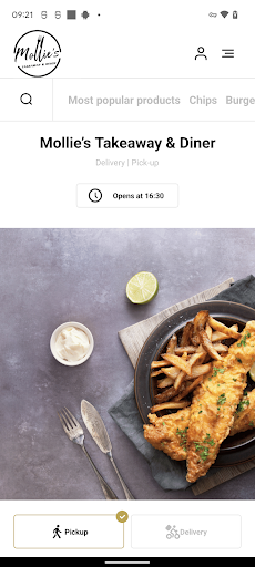 Android application Mollies Takeaway and Diner screenshort
