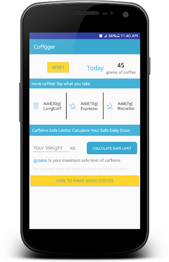 coffee logger Screen 2