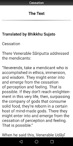 Cessation Sutta - Buddhism Screen 2