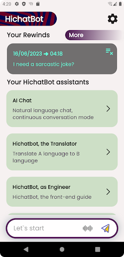 Android application HichatBot-Your All-in AI-Chat screenshort