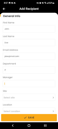 PackageTracker Screen 2