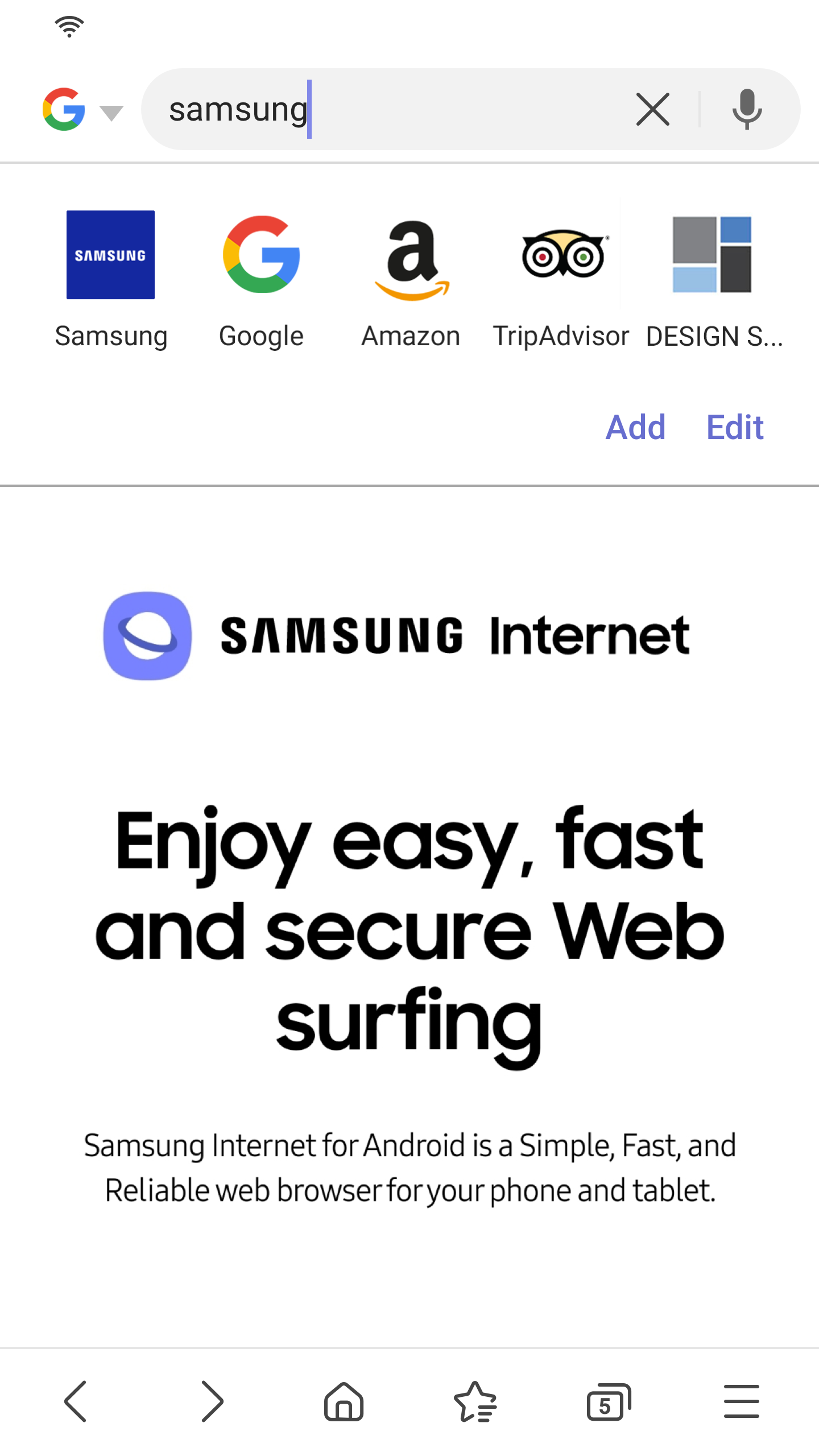 Android application Samsung Internet Browser Beta screenshort