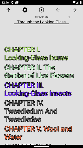 Android application Book, Through Looking-Glass screenshort