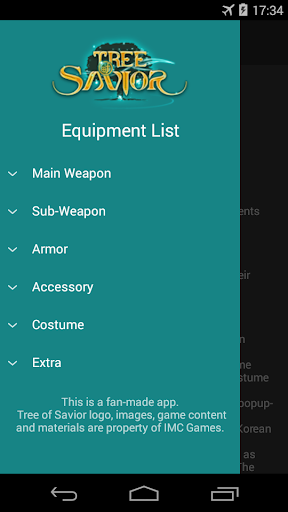 Equipment List Tree of Savior