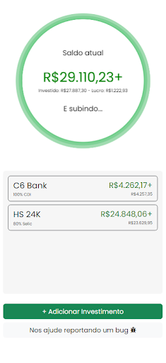 Android application Relógio Financeiro screenshort