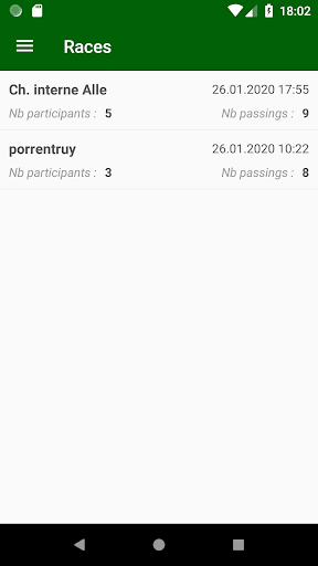 Android application Race Timekeeper screenshort