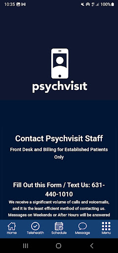 Psychvisit App Screen 2