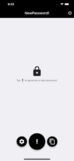 Android application NewPassword! screenshort