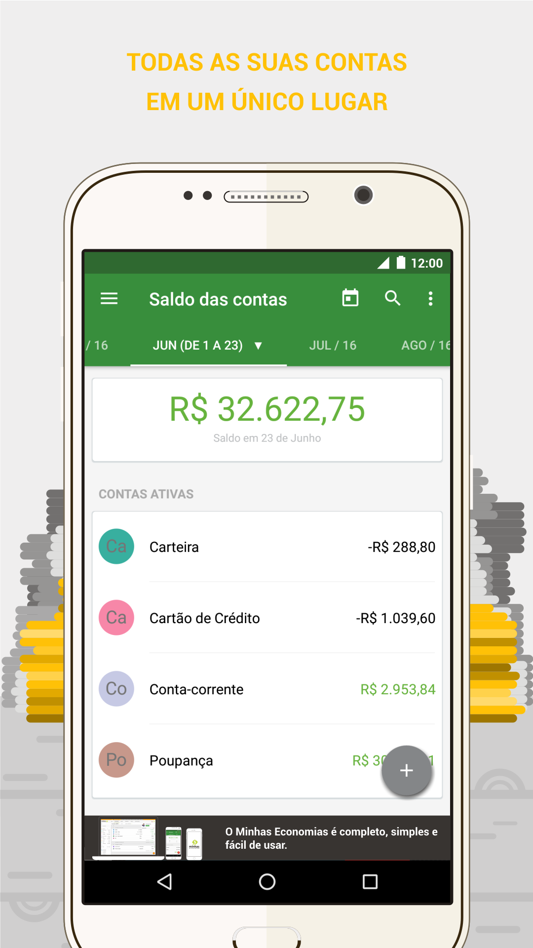 Android application Minhas Economias screenshort