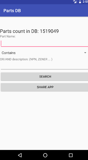 Android application Electronic Parts Offline DB screenshort