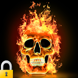 3D Fire Skull Lock icon